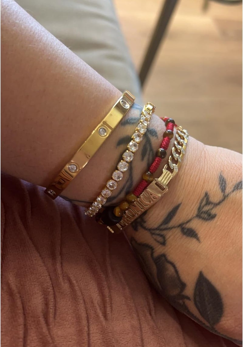 Jade cabbage Store Gold Bracelets for Women 18K Gold Plated Love Friendship Bracelet With Cubic Zirconia Cuff Bangle Jewelry Set Witness the Gift of Love - Image 4